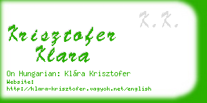 krisztofer klara business card